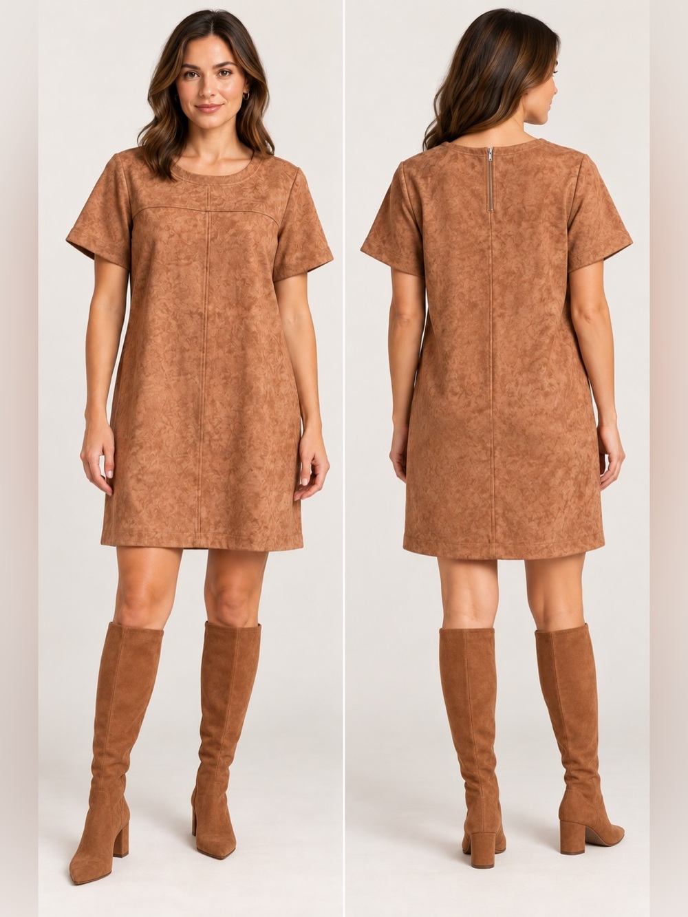 Mystree Camel Faux Suede Shift Dress NWT – S, M & L